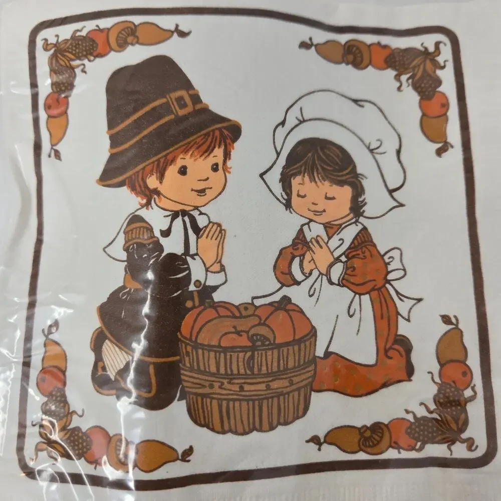 Hallmark Thanksgiving Luncheon Napkins Vintage 75 Napkins 5 Packs 65TNK 2-4